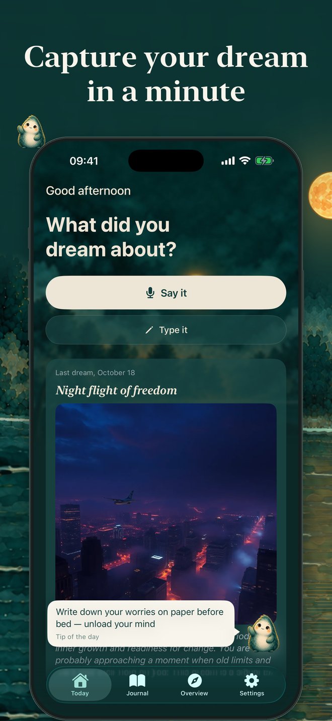 Today with dream recording and your last dream